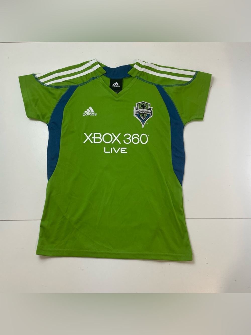 Seattle Sounders FC 2009 Adidas Soccer Jersey Youth Girl size L 14 Rave Green